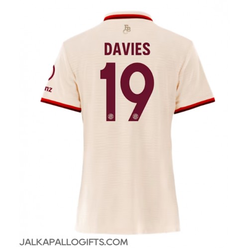 Bayern Munich Alphonso Davies #19 Kolmaspaita Naiset 2024-25 Lyhythihainen